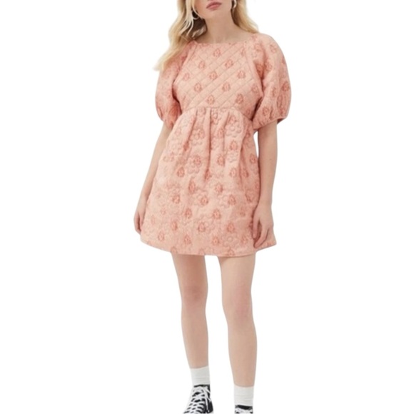 Urban Outfitters Kimchi Blue Astrid Embroidered Babydoll Dress - Picture 1 of 8